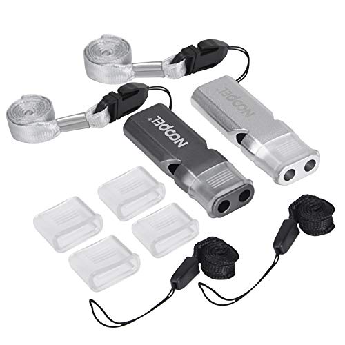 Noopel Coaches Whistle with Lanyard and Mouth Grip, 2 Pack Emergency Whistles, Loud for Referees Sports Officials Hiking Outdoor Camping Boating Backpacking Survival Rescue