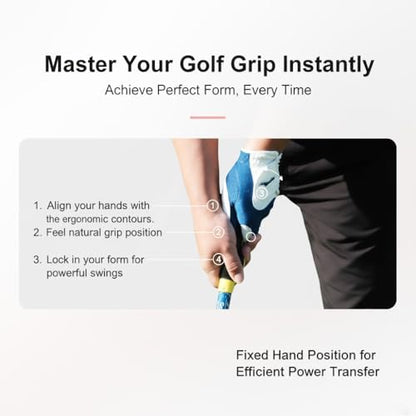 Golf Beginner Swing Fix 3-Piece Set - Wrist Corrector, Hand Grip Trainer & Arm Alignment Strap for New Golfers, Good Gift
