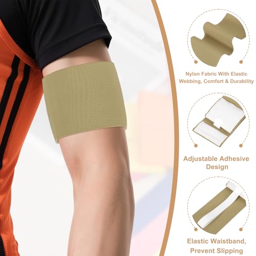 Captain Armbands, Adjustable Leader Arm Bands for Soccer Elastic Team Sport Arm Band-Fitting for Football/Volleyball/Rugby - color: Brown