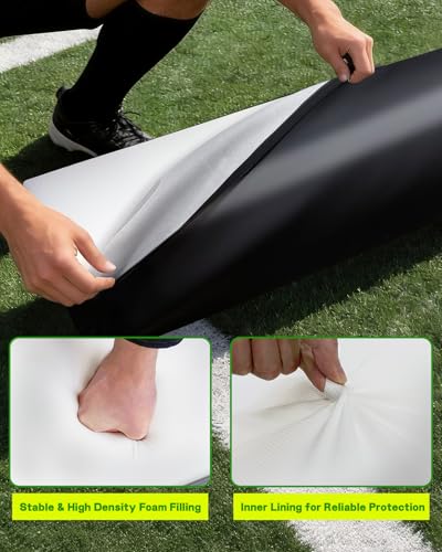 Wibeelee 2 PCS Football Step Over Dummy PU Football Tackling Dummy Waterproof Football Training Equipment with Handle & Inner Lining for Youth Footwork Sports Training