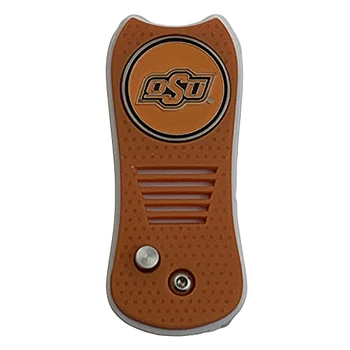 Switchblade Divot Repair Tool with Logo Printed Removable Magnetic Ball Marker-Best Divot Fixer - style: Oklahoma State Cowboys