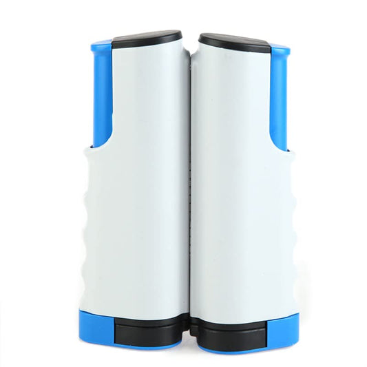 Retractable Table Tennis Net Rack with Safety Wavy Edge, Fashionable Portable Table Tennis Ball Net Rack for School and Gym, Essential Table Tennis Supplies - color: Gray Blue