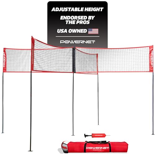PowerNet Four Square Volleyball Net, Fun New Game, Play at The Park or Beach, 2 Versions - style: Four Square