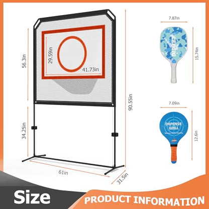 Portable Pickleball Net – Regulation Size Outdoor & Indoor Paddle Game Set with Ball Catch Net & Removable Target – Heavy Duty Steel Frame, Carry Bag – Family Fun for Backyard, Park, Beach