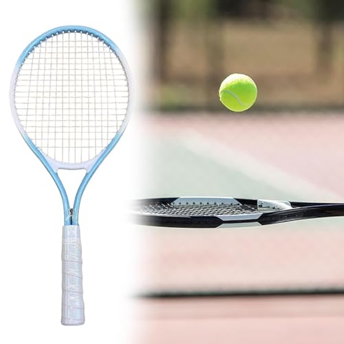 Tennis Racket, Tennis Equipment, Shockproof, Comfortable, Nylon Strings, Tennis Racket for Outdoor Leisure Game, Blue White