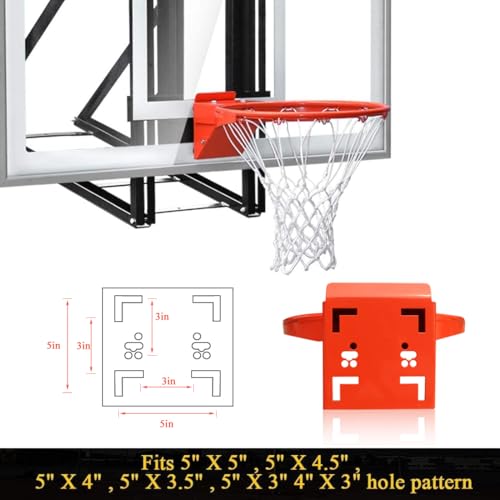 Professional 180º Heavy Duty Breakaway Basketball Rim，18 inch Single Spring Flex Rim Goal Replacement fit Indoor and Outdoor Backboard - color: 3-Triple Spring