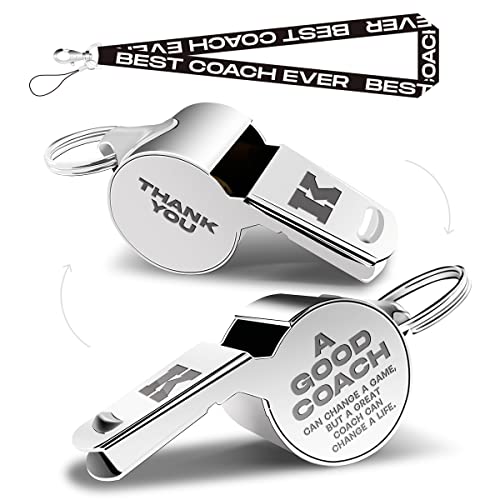 Whistles with Lanyard,Letter K, Coach Whistle, Football Gifts, Football Soccer Hockey Basketball Volleyball Baseball Coach Gifts for Men Women Teacher Thank You Cheer Coach Gift Coach