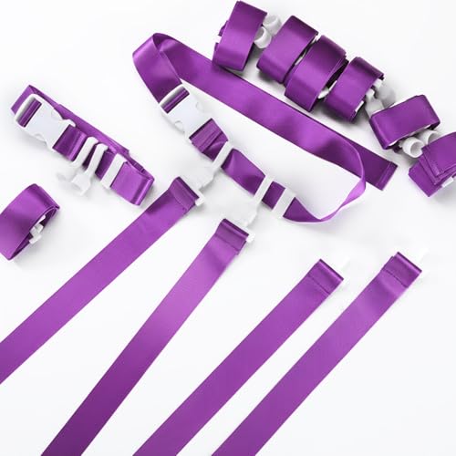 Peryiter 2/12/24/36 Player Flag Football Belt, Adjustable Football Belts and Flags for Kids Youth Adult Sport Team Training - color: Purple