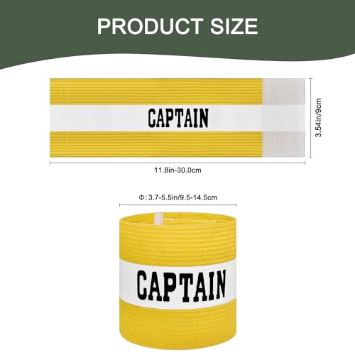 Captain Armbands for Soccer, Unisex Captain's Armband Adjustable Football Arm Bands Adults & Youths Elastic Captain Arm Band Team Sports Accessories - color: Yellow
