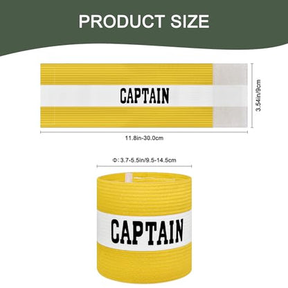 Captain Armbands for Soccer, Unisex Captain's Armband Adjustable Football Arm Bands Adults & Youths Elastic Captain Arm Band Team Sports Accessories - color: Yellow