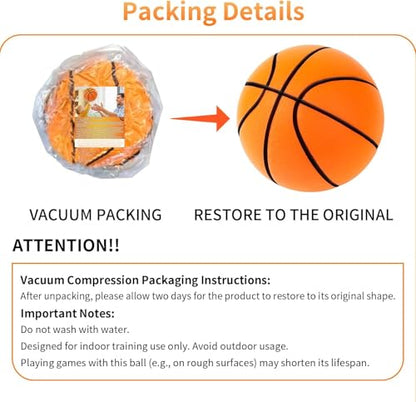 RVOGJP Silent Basketball Size 7 (29.5") - Upgrade Foam Basketball Arcade Game Indoor,Ball for Quiet Dribbling and Indoor Training,Pro PU Foam Ball – Higher Bounce