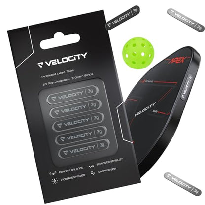 Lead Tape for Pickleball Paddles, 10 Pcs Pre-Weighted Pickleball Lead Tape Strips for Paddle Power, Control and Balance, 3M Adhesive Backing for Easy Application on Edge Guard