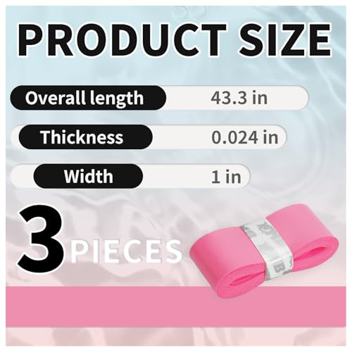 Tennis Racket Grip Tape 3 Pack, Racket Grips Soft Racquet Overgrips for Tennis, Pickleball and Badminton - Anti-Slip and Absorbent Tennis Grip Tape Set - color: Pure Peach Pink