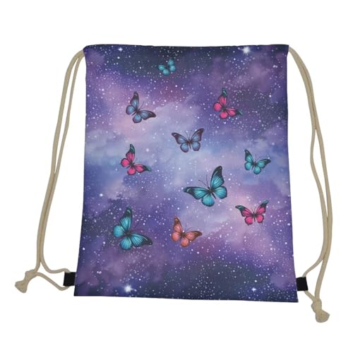 Mumeson Galaxy Butterfly Shoulder Bag - Backpack Gym Bag with Strap - color: Galaxy Butterfly