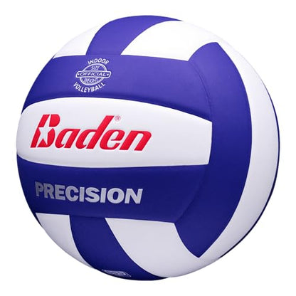 Baden | Precision | Official Size + Weight Entry Level Youth Indoor Volleyball | PU Composite, Extra Foam Backing, Reduce Sting - color: Royal Blue