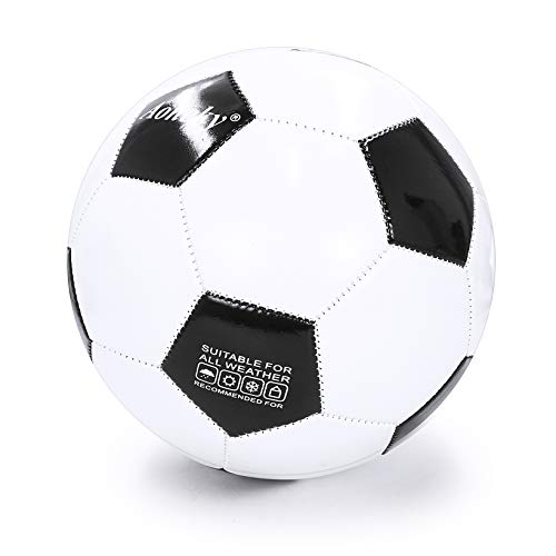 Aoneky Adult Size 5 Traditional Soccer Ball - Ships Deflated, Pump Included - color: White/Black, style: 10-Pack Deflated Ball with Pump