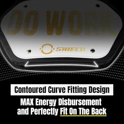 O Shield Golden Cross Chrome Football Back Plate, Lower Back Pads for Football Players, Rear Protector, Cross Series - size: Adult (Weight more than 180 Pounds), style: Do Work White