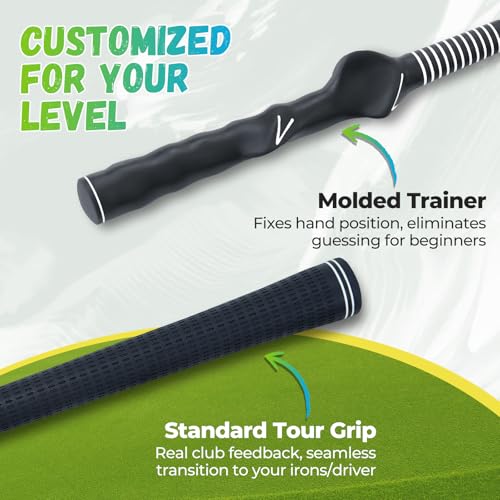 Golf Rope Swing Trainer, Professional Golf Swing Rope Training Aid to Improve Speed, Tempo, Rhythm, Flexibility and Strength, Golf Warm-Up Practice Equipment for Golfers of All Levels - color: Black-A