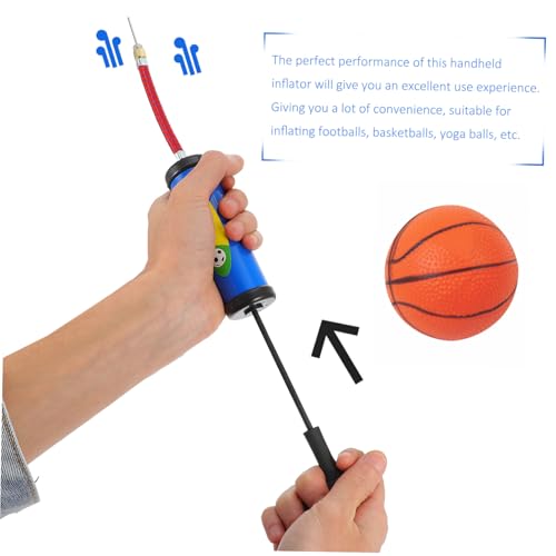 Ciieeo 14pcs Manual Mini Balls Inflator Set with Ball Needles, Blue Portable Pump Kit for Basketball Soccer Football Inflation, Handheld Sports Air Pump for Team Training and Games