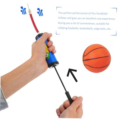 Ciieeo 14pcs Manual Mini Balls Inflator Set with Ball Needles, Blue Portable Pump Kit for Basketball Soccer Football Inflation, Handheld Sports Air Pump for Team Training and Games