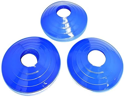 BlueDot Trading High Visibility Disc Cones for Sports, Agility Training, Soccer, Football, Field Cone Markers for Adults or Kids, Blue, Quantity 100-Pack