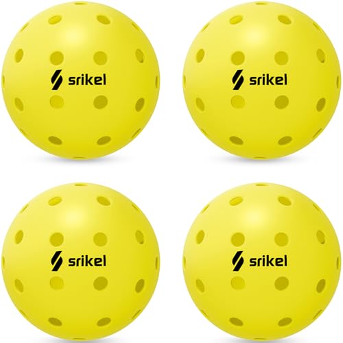 Pickleball Balls-USAPA Approved Outdoor/Indoor Pickleballs,Seamless Roto-Molded Design for Durability,Crack-Resistant 40-Hole Pickle Ball for Beginner Intermediate Pro Player,6/12/36/50/100Pack - color: Outdoor - Yellow, size: 4 Count