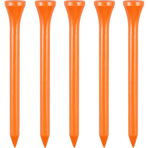 Wooden Golf Tees 3-1/4", 2-3/4", 1-1/2" Available,100 Count (Natural Color, White, Black, Blue, Red, Pink) - color: Orange, size: 3 1/4 inch