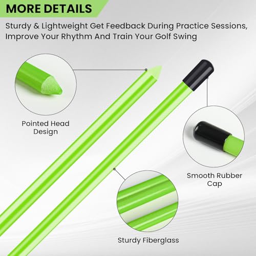 Amy Sport Golf Alignment Sticks Rods for Swing Training 34 Inch Value 2 3 Pack, Golf Aiming Stick for Putting Posture Corrector Practice Aid, Perfect Length to Fit in Any Golf Bag