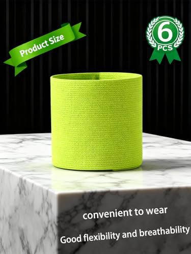 Captain's Armband Soccer Football Rugby Captain Armbands for Youth and Adult,Anti-Drop Design - Pack of 6 - color: 6 Green /No C