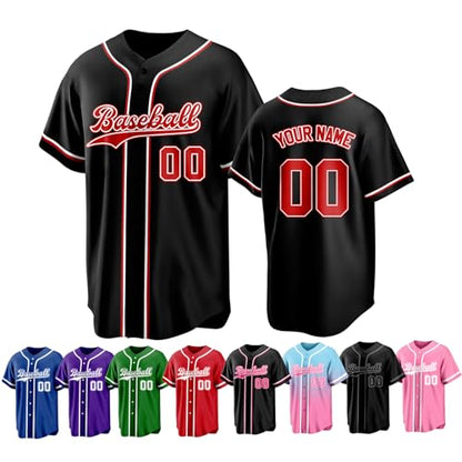 Custom Baseball Jersey Personalized Stitched Family Team Name Number Shirts Uniforms for Women Men Youth Kids - color: Black-14