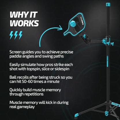 SpinPro for Pickleball - Pickleball Trainer | Training Aid for Learning Topspin, Slice, Sidespin | Improve Your Game Rapidly | at-Home, Indoor or Outdoor