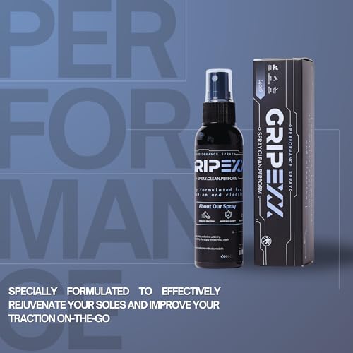 GRIPEXX 2 in 1 Sports Shoe Grip Spray with Sport Towel, Provides Traction & Rejuvenates Soles. Multipurpose Grip Spray for Cleaning & Improving Basketball Shoe Grip. Anti Slip & Performance Enhancer