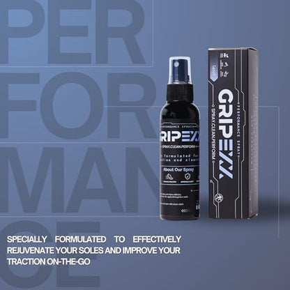 GRIPEXX 2 in 1 Sports Shoe Grip Spray with Sport Towel, Provides Traction & Rejuvenates Soles. Multipurpose Grip Spray for Cleaning & Improving Basketball Shoe Grip. Anti Slip & Performance Enhancer
