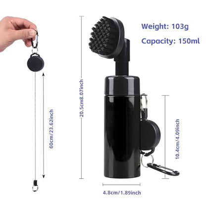 7.5-Inch Golf Club Brush with Water-Spray Bottle (4oz) – Leak-Proof Golf Cleaner with Retainer Clip | Golf Accessories for Men, Best Golf Gifts for Men