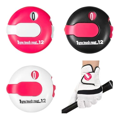 Mini Golf Score Counter with Reset – Easy Attach to Scorekeeper Gloves, Compact Stroke Tracker for Golf Games - color: pink tones