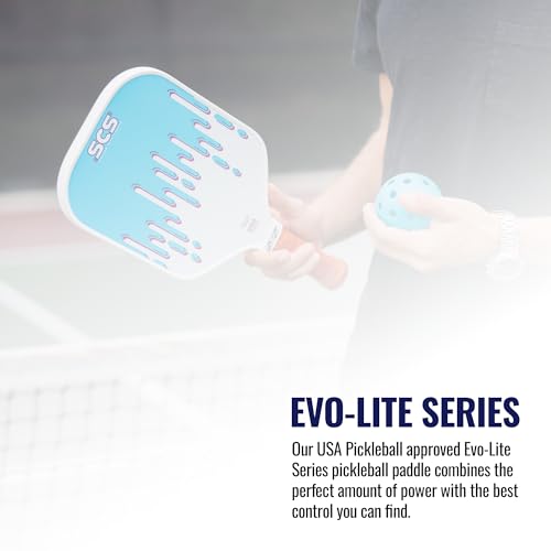 SCS Carbon Fiber Pickleball Paddle – USAPA Approved 2024 – Lightweight, Enhanced Spin, Sure-Grip Handle – Evo-Lite Series for Intermediate Players - color: Drippy