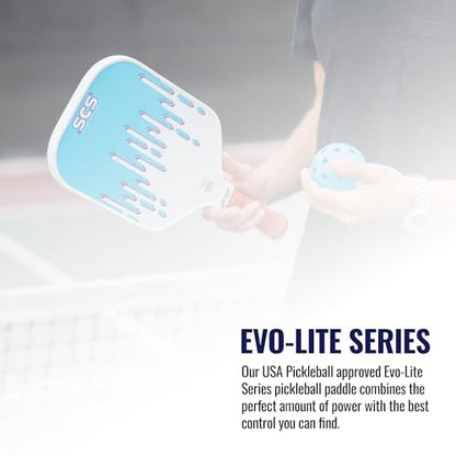 SCS Carbon Fiber Pickleball Paddle – USAPA Approved 2024 – Lightweight, Enhanced Spin, Sure-Grip Handle – Evo-Lite Series for Intermediate Players - color: Drippy