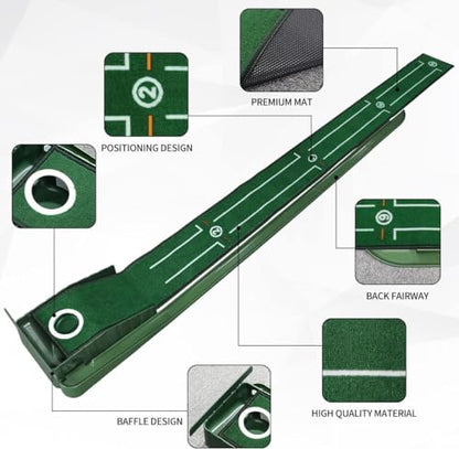 SWINGTEK Putting Green Mat Indoors, Practice with Auto Ball Return - Ideal for Home and Office, Great Gift