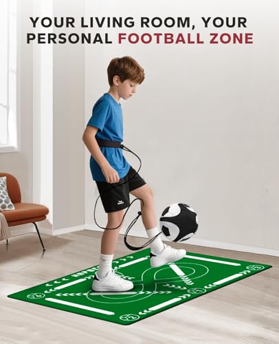 HAPBEAR Soccer Training Mat - 0.2" Thickened Professional Footwork & Ball Mastery Equipment - Anti-Slip Silent Football Practice Mat for Home & Gym - All Ages Speed Agility Trainer - color: Green