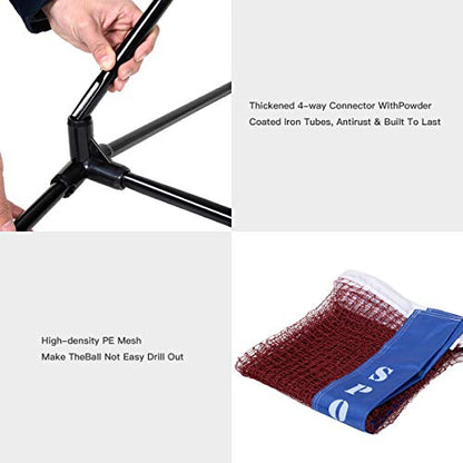 DORTALA Portable Badminton Net 10FT, Freesting Soccer, Volleyball, Pickleball, Tennis Net, Adjustable Height, Easy Setup Badminton Net for Indoor Outdoor Court Beach Backyard