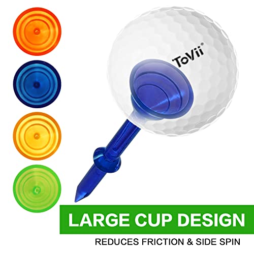 3-1/4" Big Cup Plastic Golf Tees 40 Pack｜Excellent Durability and Stability Tees |Golf Plastic Tees Reduced Friction & Side Spin - color: Blue+Green(3-1/4")