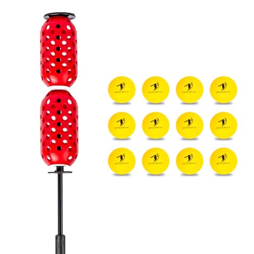 Baseball & Softball Swing Trainer and 12 Durable Foam Balls, Boost Your Bat Speed by Up to 20+ MPH, Unlock Swing Speed Increases. Great Gift for Baseball and Softball - color: Red, size: Aero Bat Youth+12 Soft Training Balls