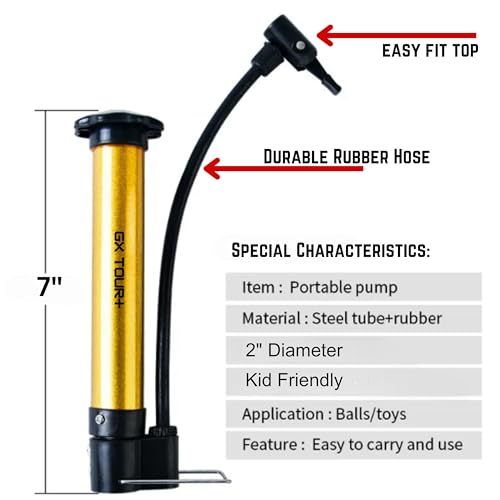 Ball inflator with moisten Needles. Easy to Operate and Kid Friendly. Basketball, Football, Soccer and Much More. Durable Metallic case.