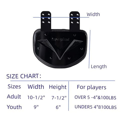 Football Back Plate, Football Low Back Pad, Rear Protector Lower Back Pads+ Towel - color: Black, size: Large