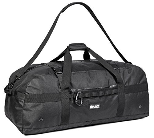 Fitdom 132L 36" Heavy Duty Extra Large Sports Gym Equipment Travel Duffel Bag W/Adjustable Shoulder & Compression Straps. Perfect for Soccer Baseball Basketball Hockey Football Team Coaches & More - color: Black