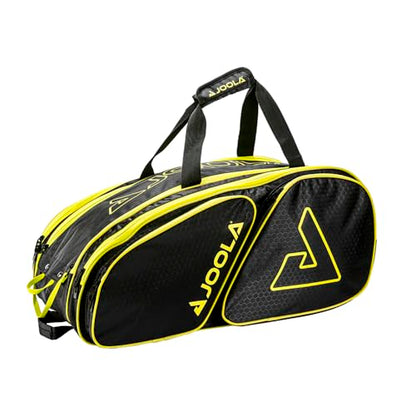 JOOLA Tour Elite Pro Pickleball Bag – Backpack & Duffle Bag for Paddles & Pickleball Accessories – Thermal Insulated Pockets Hold 4+ Paddles - Includes Fence Hook - color: Black/Yellow