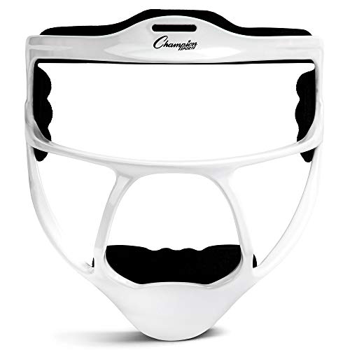 Champion Sports Ultralight Magnesium Softball Fielder’s Mask – Youth & Adult Sizes, 8oz Lightweight Protective Face Guard - color: White, style: Ultralight Magnesium (Adult Size)