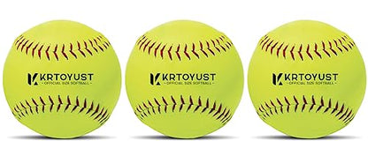 KRTOYUST® Softball Ball,11" & 12" Official Size Softballs Great for Practice Training - Comply with Official Size and Weight Standard - size: 12", style: 3 Softballs