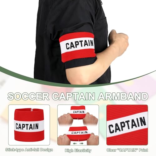 Captain Armband Soccer Captain Arm Bands Elastic Adjustable Leader Armbands Team Sport Rugby Player Band