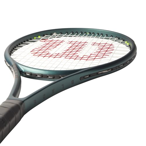 Wilson Blade 100UL V9 Strung Performance Tennis Rackets - Strung with Sensation 16 Natural at Mid Range Tension